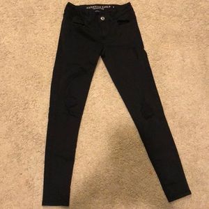 American Eagle "super stretch X black jegging"